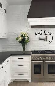 Introduce exposed brick for a modern, engineered look contrasts solid wood cupboards for a varied range of textures. 11 Best White Brick Backsplash Ideas Brick Backsplash White Brick Backsplash White Brick