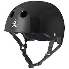 Triple 8 Standard Liner Skateboarding Helmet Black Gloss L