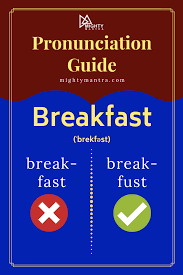 Pronunciation Breakfast English Vocabulary Words English Pronunciation Learning Learn English Words