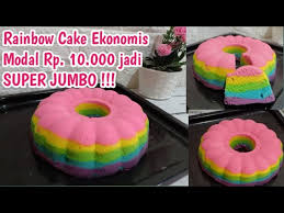 Kek karamel pelangi rainbow caramel cake mp3 & mp4. Rainbow Cake 1 Telur Cuma 5 Bahan Bolu Pelangi Ekonomis Youtube