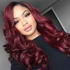 Cheap Synthetic Lace Front Wig Loose Wave Long Wavy Hair Burgundy 99j Burgundy Hair Flame Hair Curly Hair Styles