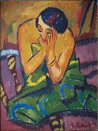 Reflective Woman Sinnende Frau Karl Schmidt Rottluff 1912 Oil On Canvas Brucke Museum Berlin Expressionism In Germany Expressionist Artists Art Artist