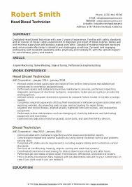 Take a look at our example resume professionally crafted with the most in demand skills in the industry. Diesel Tech Resume Template Mechanic Sample Examples Heavy Format Hudsonradc