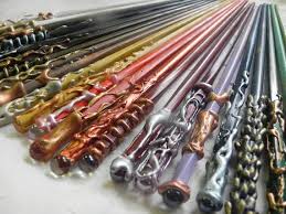 Harry Potter Wands Chopsticks Hot Glue And Acrylic Paint The Hot Glue Is The Handle Part And The Squiggly Designs On The Re Harry Potter Wand Wands Diy Wand