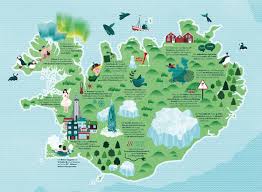 All regions, cities, roads, streets and buildings satellite view. Illustrated Map Of Iceland On Behance