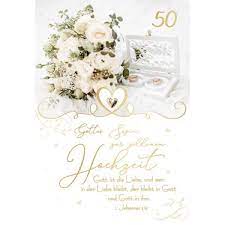 Ihr feiert die goldene hochzeit, ihr glücklichen. Faltkarte Goldene Hochzeit 1 Joh 4 16 Schreibwaren