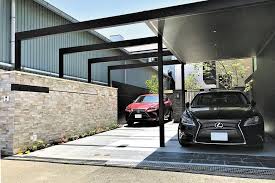 車庫まわり エントランスとカースペースを一体にデザイン ヤード カーポートのデザイン ハウス