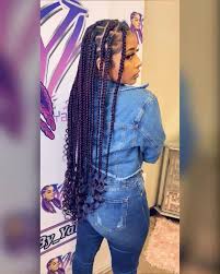 Black And Blue Knotless Braids Knotless Goddess Braids Plats Styledby Yalemichelle Braidstyles Braid Styles Braid Braids Braided Hairstyles Hair Braid Videos Box Braids Hairstyles