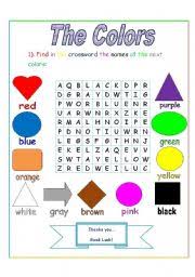 Found an answer for the clue spectrum color that we don't have? Colours Crossword Puzzle Esl Worksheet By Bburcu