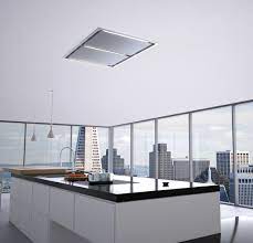 Convertible island mount kitchen range hood in black stainless steel. Island Time Zephyr Ventilation