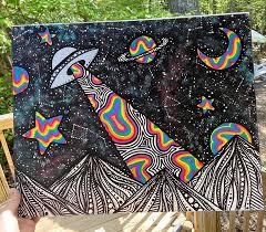 Cool Trippy Art Easy Trippydraws Small Canvas Art Hippie Art Hippie Painting small canvas art hippie art