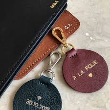 Porte Clefs Personnalise Ruban En Cuir Et Attache Dore Etsy Porte Cle Cuir Porte Cle Cuir