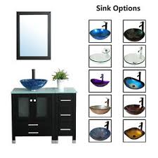 Get the bath vanity cabinets you want from the brands you love today at sears. 36 Bathroom Vanity Cabinet Tempered Glass Vessel Sink Bowl Faucet Drain Combo Ebay
