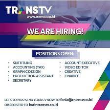 Jumlah peserta tembus 10.555 orang. Loker Pabrik Lowongan Kerja Di Trans Tv Share Ke Facebook