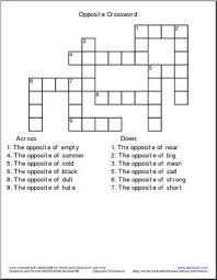 Crossword Opposites Abcteach Crossword Puzzles Writing Forms Crossword