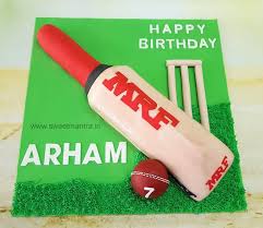 Cricket Bat Shaped 3d Cake By Sweet Mantra Customized 3d Cakes Designer Wedding Engagement Cakes In Pun Cricket Cake Cricket Theme Cake Cricket Birthday Cake