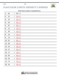 1st grade place value worksheets 2 digit numbers