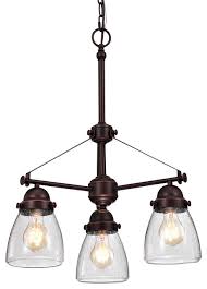 Yellowstone 3 Light Oil Rubbed Bronze Chandelier With Seeded Glass Shade Industrial Chandeliers By Edvivi Lighting