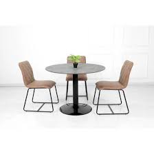 table ronde avec pied central josua magnifique design pour votre cuisine ou votre salle a manger stone effect noir mdf stone cdiscount maison