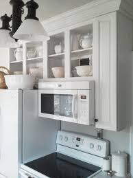 Decoration Cool White Wooden Open Cabinet Kitchen Ideas With Custom Microwave Shelves Rustic Kitchen Design Open Kitchen Cabinets Wall Mounted Kitchen Shelves