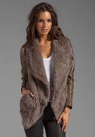 June Knit Fur Jacket With Leather Sleeves In Walnut Fur Jacket Revolve Clothing Fashion