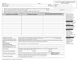 Job Safety Analysis Form Hazard Analysis Job Analysis Task Analysis