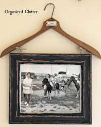 Vintage Clothes Hanger Frame Photo Display Picture Frame Display Hanger Crafts Upcycled Home Decor