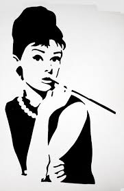 Black And White Stencil Audrey Hepburn Stencil By Purplepoisonlily On Deviantart Silhouette Art Stencils Black And White Painting