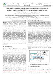 pdf experimental investigation of wire edm process