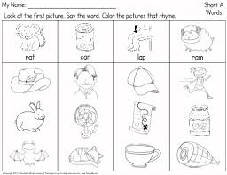 This Is A Worksheet For Identifying Rhyming Words With The Short A Medial Vowel Sound Students Color Th Rhyming Words Rhyming Words Worksheets Phonics Lessons