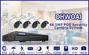 Ip & smart security camera systems. Amazon Com 5mp Audio Poe Security Camera System 4k 8 Channel Poe Nvr Camera System 5mp Poe Camera X 4 Ohwoai Home Video Surveillance System Poe With 1tb Hdd Wired Outdoor Poe Security