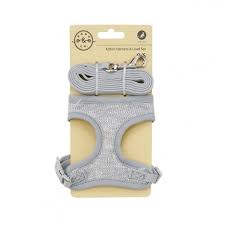 Bond Co Sparkle Kitten Harness Lead Set Gray Petbarn In 2020 Kitten Harness Kitten Harness