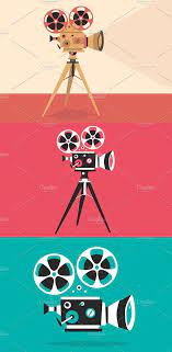 Set Of Retro Movie Projectors Movie Projector Theatre Illustration Film Design