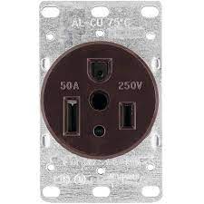 It is typically rated at 250 volts at 50 amps. Eaton Wiring 50 Amp Nema 6 50r 250v Heavy Duty Flush Mount Power Receptacle Eaton Wiring 1254 Homelectrical Com