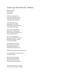 Moga diberikan ketenangan dalam hidup kita, keluarga kita. Lirik Lagu Mari Bersolat