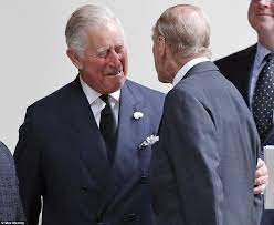 Prince of wales joins funeral procession behind duke of edinburgh's coffin as camilla watches on. The Queen And Philip At The Funeral Of Countess Mountbatten Of Burma Prince Charles Prince Phillip Prince And Princess