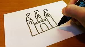 Today, we learn to draw a house! Very Easy How To Draw A Castle Art On Paper Youtube