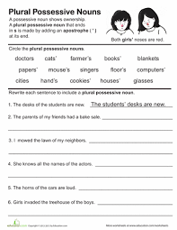 Great Grammar Plural Possessive Nouns Worksheet Education Com Possessive Nouns Plural Possessive Nouns Plurals