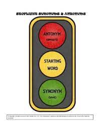 Stoplight Synonyms Antonyms Antonyms Stop Light Synonym Cards