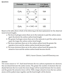 Welcome To Learnapchemistry Com Bond Length Molecular Geometry Covalent Bonding