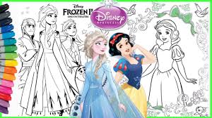 Cool coloring from the category « disney princess» , which you can color directly on the site or print to color with pencils or markers. Mewarnai Frozen 2 Disney Princess Colouring Pages Youtube