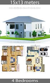 House Plans Idea 15x13 With 4 Bedrooms Home Ideas House Plans Modern House Plans House