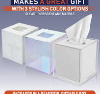 Acrylic Tissue Box Holder, Clear Dispenser for Facial Tissues, Napkins, and  Dryer Sheets. Perfect for Bathrooms, Desks, Countertops, Vanities, ...