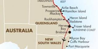 Sydney, australia time is 14 hours ahead of est. East Coast Australia Map Map Of The East Coast Of Australia Australia And New Zealand Oceania