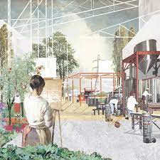 Meridian Water Place Vision Architecture Drawing Presentation Architecture Collage Architecture Design Sketch