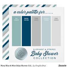 Navy Blue Mint Baby Shower Color Palette Card Zazzle Com House Color Palettes Blue Color Schemes Navy Color Palette