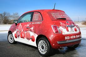 Inside car suv vehicles car wrap car interior design car essentials bling car accessories car christmas ornaments buggy purple snow globes holiday decor wrap novelty christmas car. Fiat Of Mckinney Christmas Wrap Car Wrap City