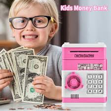 Doingart Electronic Piggy Bank for Kids Toy, Code Lock Mini ATM Safe Coin  Cash Banks Money Saving Box, Can Auto Scroll Money Saver with Security ...
