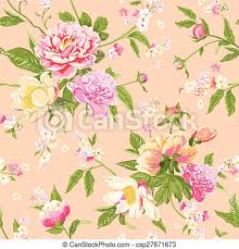 The bracts of the plant are what we usually consider to be the flower which come mostly in red but also, pink, orange, green, and cream. Vintage Peony Flowers Background Seamless Floral Shabby Chic Pattern In Vector Canstock