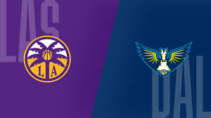 WNBA schedule matchup graphic featuring Las Vegas and Dallas